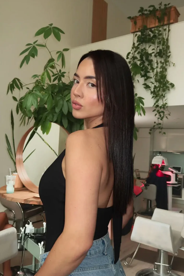 Smooth frizz-free hair results at Salon Karina Manzano